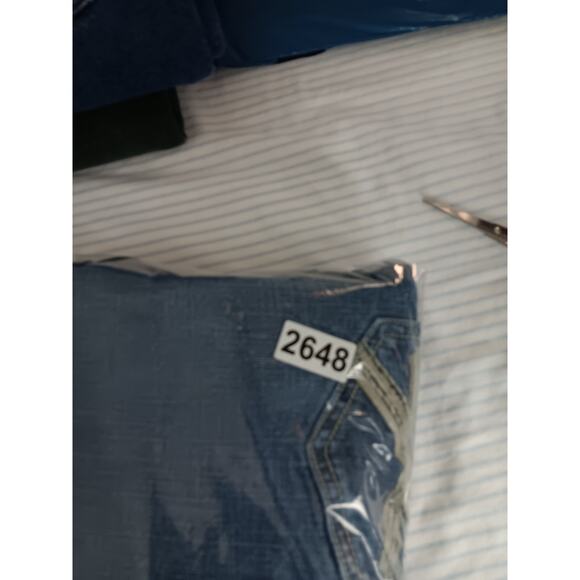 T.K. Axel Slim Boot Jeans Mens 34X31 Blue Embroidered Flaps Western Thick Stitch - Picture 15 of 15